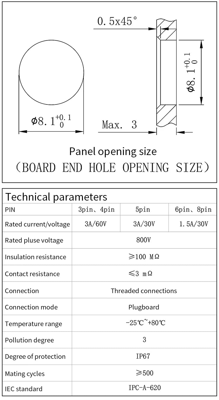 5/10 PCS M8 Male/Female Curved Straight Jack Socket 3 4 5 6 8 Pin Solder IP67/68 Waterproof PCB Panel Connector