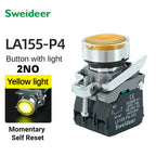 XB4 Button Switch Momentary Self Reset Flat High Head 22mm Power Push Button Switch with Light XB4-BA42 BA31 BA51 10A NC/NO Red