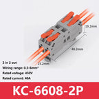 Fast Wire Connectors Universal Compact Terminal Block 6mm2 DIN Rail type Terminal 2 3 4 5 Pin Push-In Terminal Block With Lever