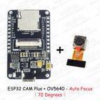 OV5640 ESP32 CAM Camera Module Kit 2.4 GHz WiFi and Bluetooth Develop Board Type C 8MB PSRAM HD 5MP Auto Focus 66 120 160 Degree