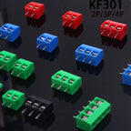 10/20/50Pcs/lot KF301-5.0-2P KF301-3P KF301-4P Pitch 5.0mm Straight Pin 2P 3P Screw PCB Terminal Block Connector Blue Green