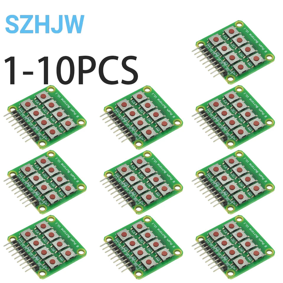 1-10pcs 2x4 / 4x2 Matrix Keypad Module, 8 Push Button Keyboard for MCU Arduino Raspberry Pi External Input Expansion