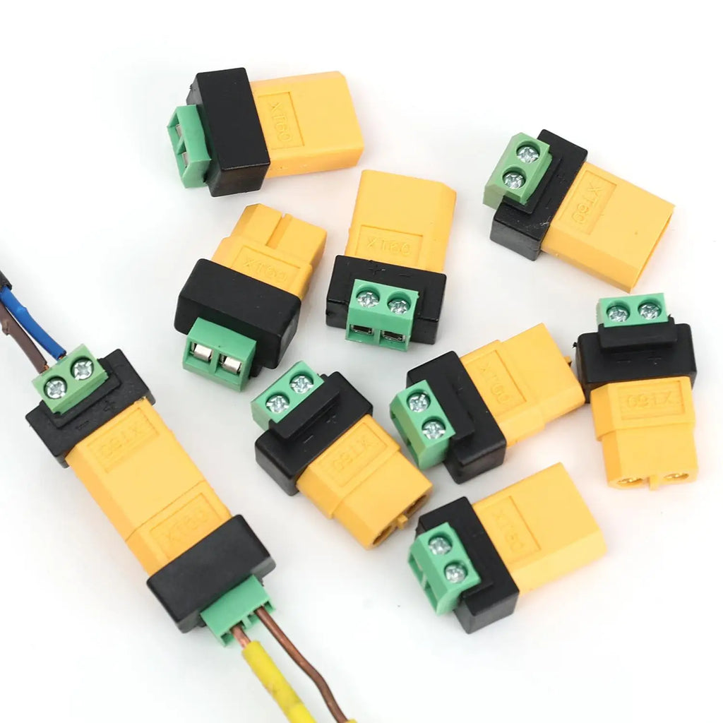 10/8/6/1PCS XT60 Connectors Screw Terminal Adapter XT60 Male/Female To 2PIN Solderless Power Plugs for Solar Panels Drone