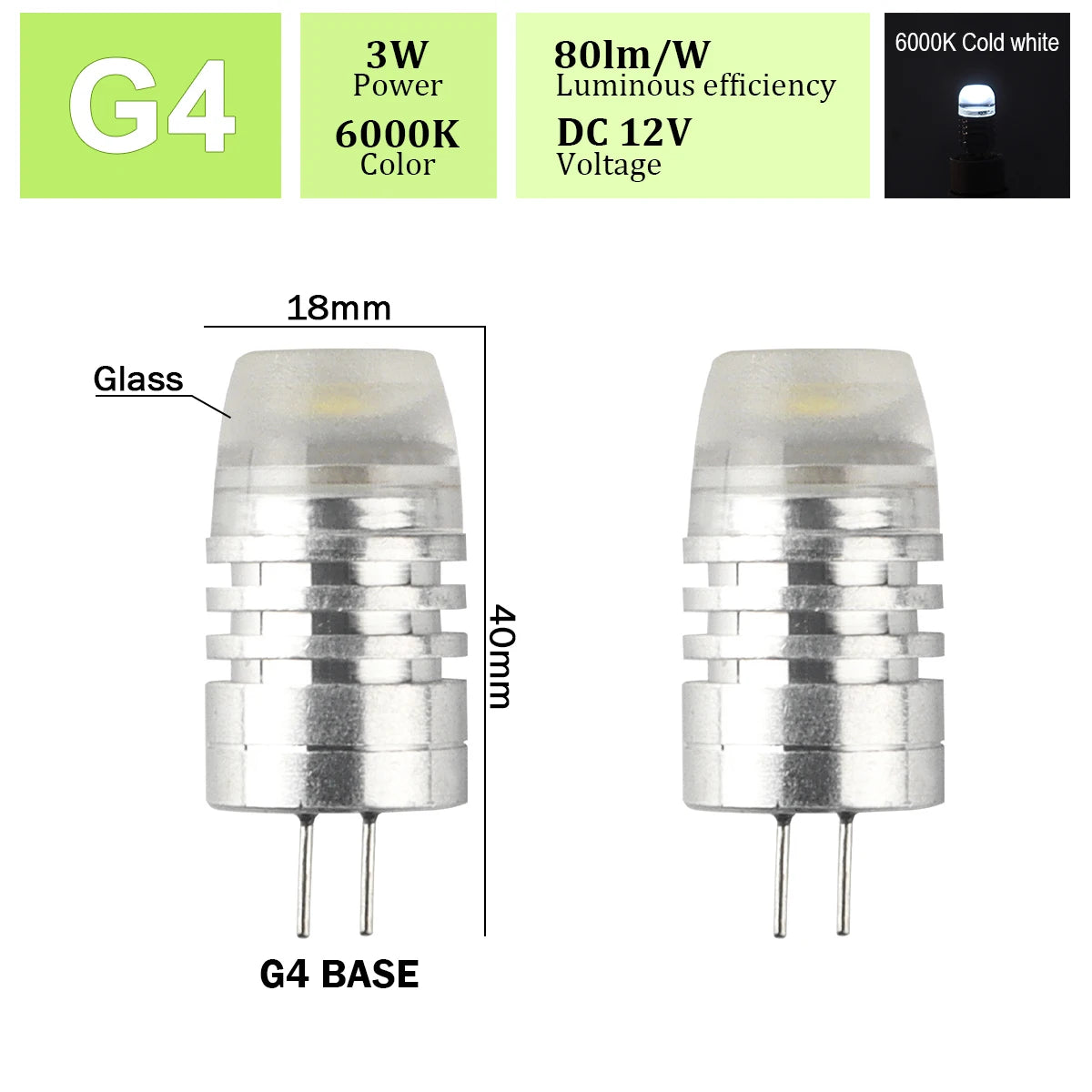 2pcs Mini G4 12V 24V LED Lamp Dimmable Light 3W COB Bulb AC DC 12V Lampada COB 360 Beam Lampada G4 COB Lights Replace Halogen