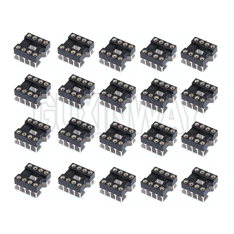 20pcs DIP-8 Round Hole Square hole 8 Pins 2.54MM DIP DIP8 IC Sockets Adaptor Solder Type IC Connector