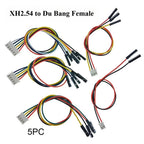 5PCS XH2.54 To Du Bang Line Cable 1P Male/Female 2P 3P 4P 5P 6P 1007 26AWG Jumper Wire Sensor PCB Connecting Wire  20/30cm