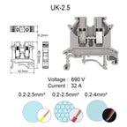 4PCS Wire Electrical Conector Terminal Connector Screw Cable Din Rail Terminal Blocks Strip Power Distribution Block Terminator