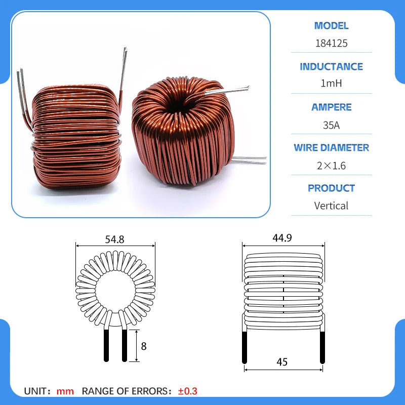 47mm Double Ring 1mH 2mH 3mH 220uH Charging Pile Inductor LCL Filter Inductor PFC