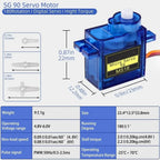 SG90/MG90S 9G Micro Digital Servo 180/360Degree Fixed-Wing Gear Servo Motor for Rc Helicopter Airplane Aircraft DIY Voor Model