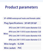 Waterproof M8 Male Female Aviation Plug Socket 3pin 4pin 5pin 6pin Straight Circular M8 Sensor Electrical Connector Power Cable