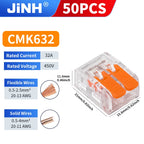 JINH 50 Pcs Quick  Compact Lever Parallel Electrical Splitter Equipment Connectors, Fast Wire Connector Terminal Blocks 34-11AWG