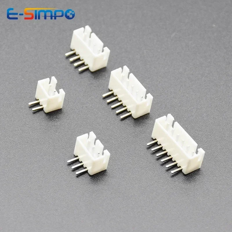 50PCS XH2.54 Right Angle Pin Header Connector 2P 3P 4P 5P 6P 7P 8P 9P 10P 12P 2.54mm Pitch XH for PCB JST 90D Bend RA Pin Wafer