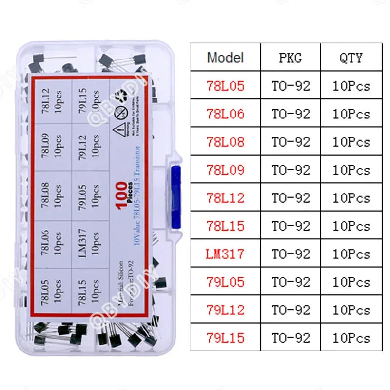 TO92 TO126 TO220 DIP Triode PNP NPN Field-Effect Transistor Assorted Kit Mosfet Thyristor mixed set
