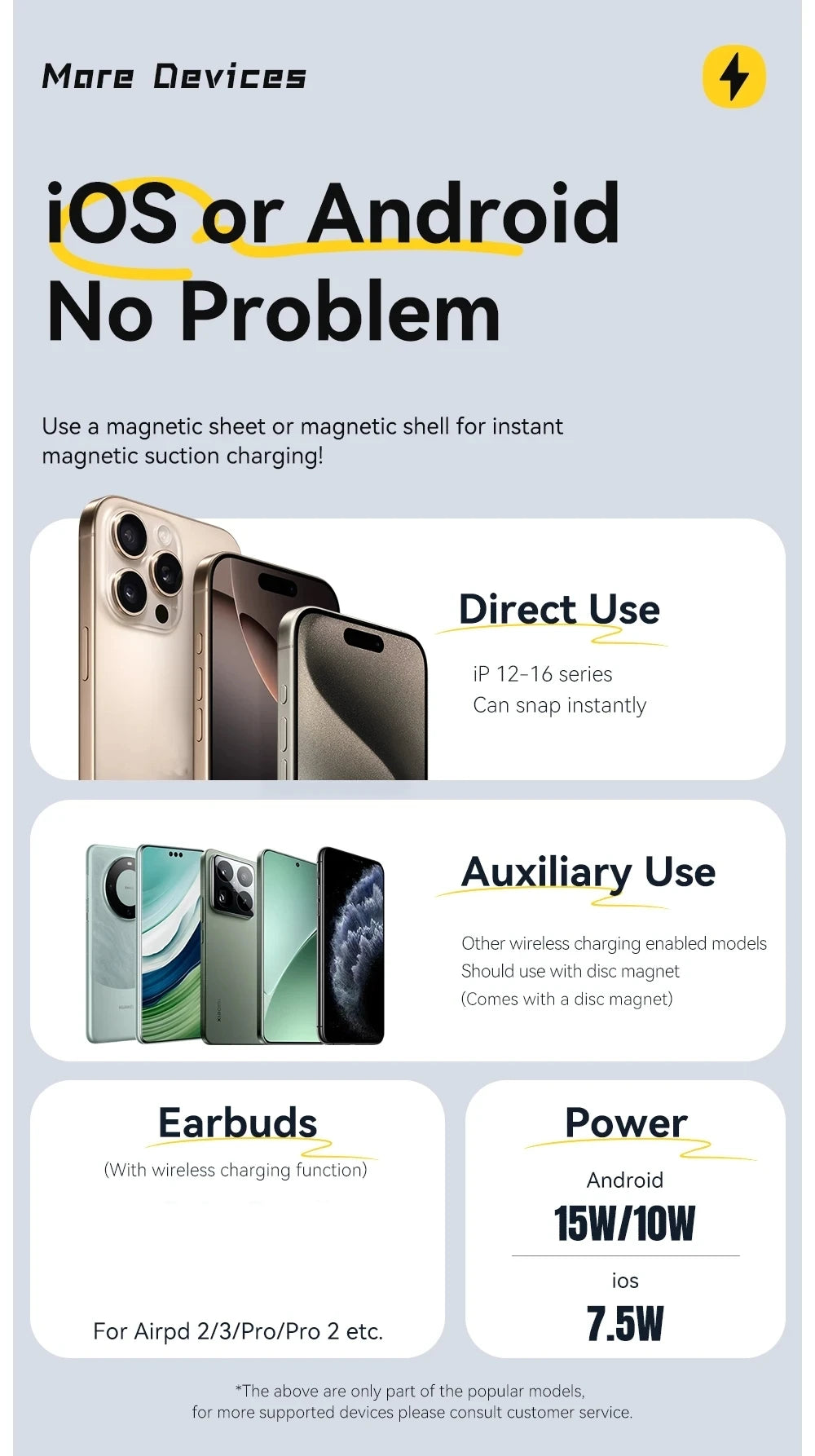 Essager 15W Magnetic Wireless Charger Stand 2-in-1 Charging Stand For iPhone 15 16 14 13Pro Max AirPods For MagSafe Fast Charger
