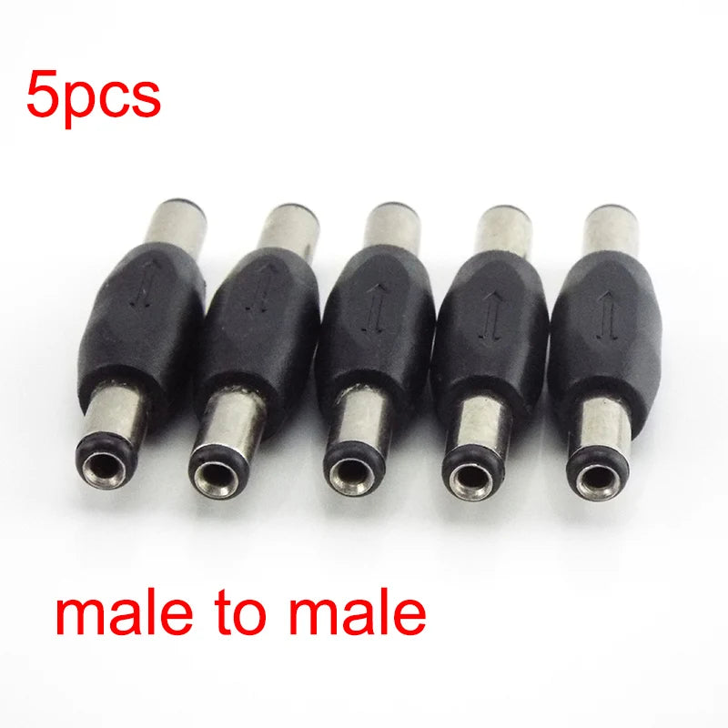 5.5*2.1mm / 5.5x2.1 Mm DC Double Male to Male Power Socket Connector CCTV Female to Female Panel Mounting Jack Adaptor