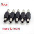 5.5*2.1mm / 5.5x2.1 Mm DC Double Male to Male Power Socket Connector CCTV Female to Female Panel Mounting Jack Adaptor