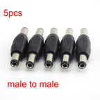 5.5*2.1mm / 5.5x2.1 Mm DC Double Male to Male Power Socket Connector CCTV Female to Female Panel Mounting Jack Adaptor