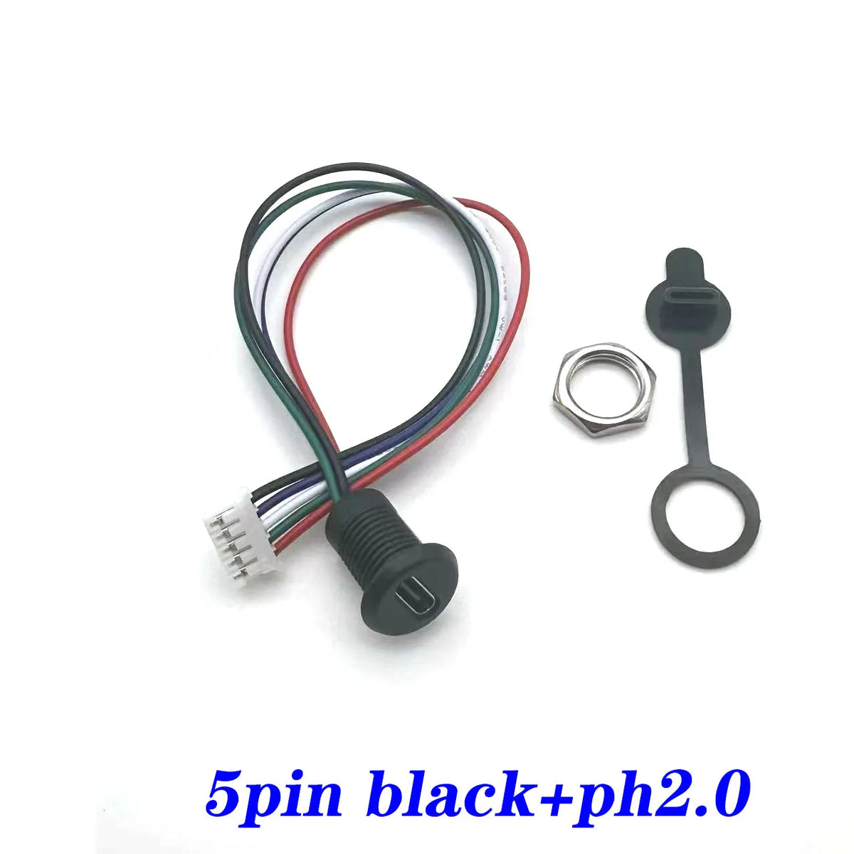 USB 2P/4P/5P/6P Connector Type-C Waterproof with PH 2.0 Nut Locking Plate Female Waterproof High Current Fast Charging Jack Port