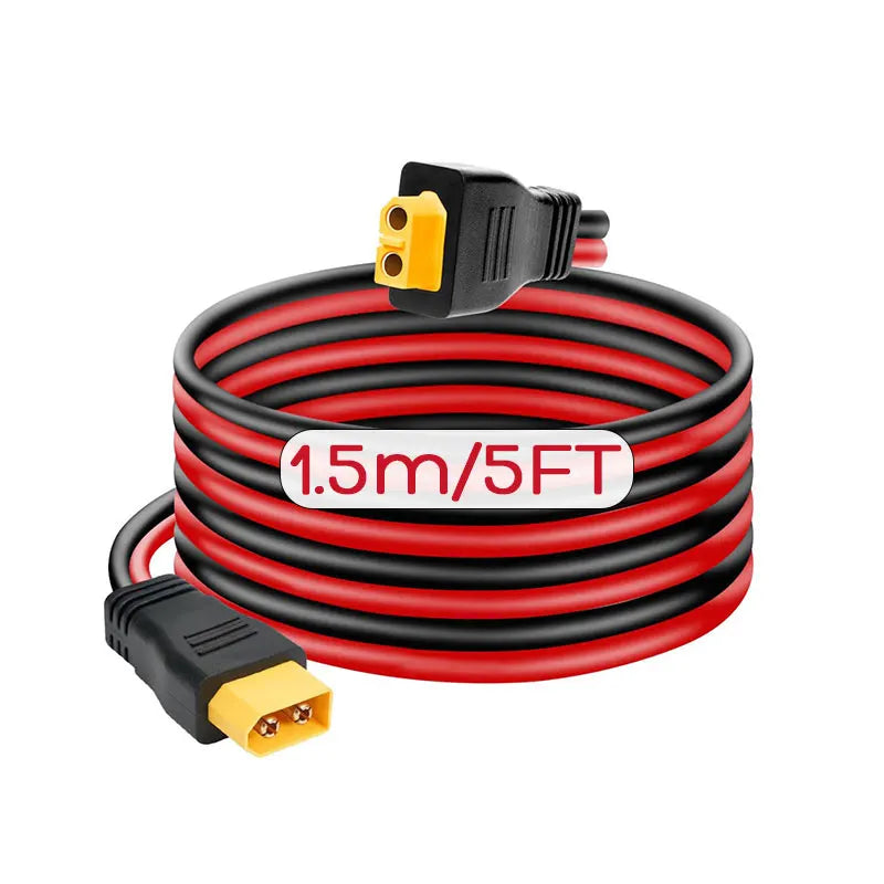 6m 3m 1.5m 12AWG XT60 Male to XT60 Female Charging Cable for ALLPOWERS R600 R1500 R2500 Ecoflow River Delta Etc. Solar Generator