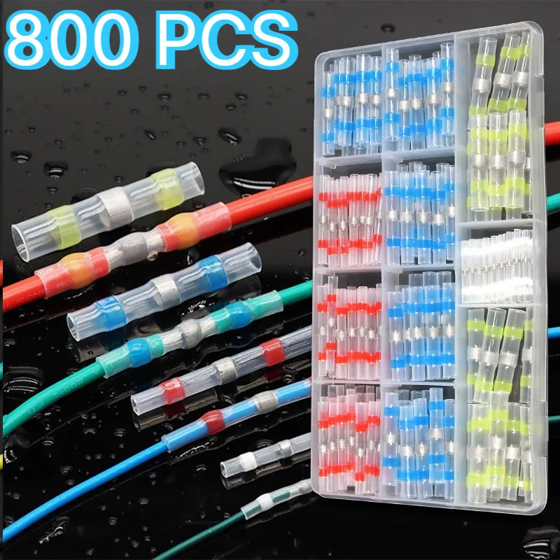 Heat Shrink Butt Connectors Waterproof Solder Seal Insulated Ring Wire Terminal Electrical Cable Splice Auto Marine Wiring Repai