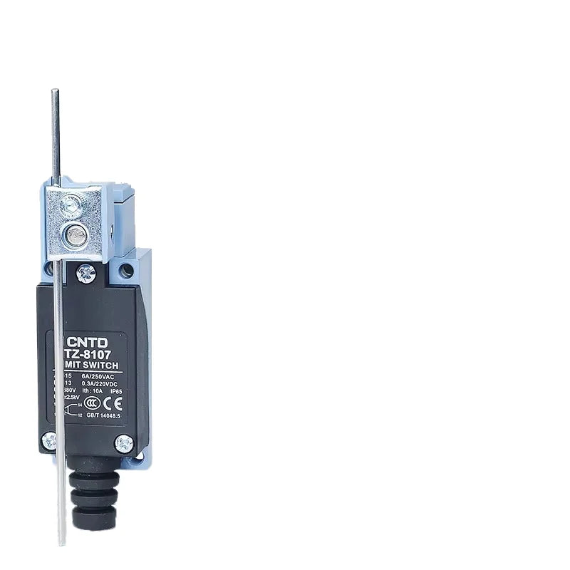 Limit Switch, CNTD TZ‑8107 metal plastic housing 1NO1NC contact, 10A 250VAC IP65 flexible wire rod type, travel sensor for machi
