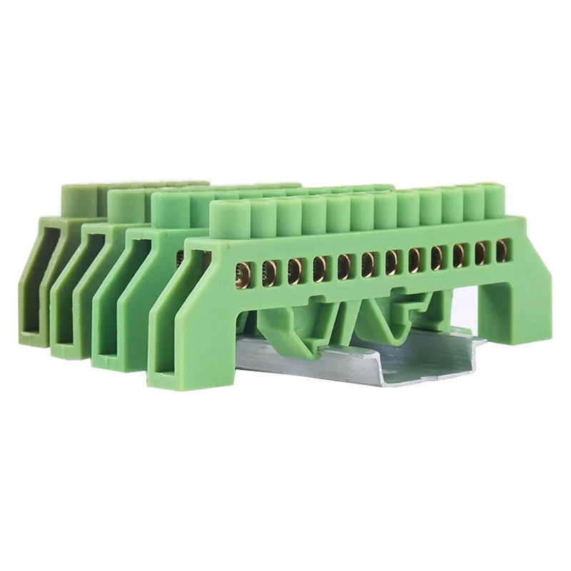 Bridge type guide rail type zero line busbar green flame-retardant terminal block 6 * 9 distribution box zero ground busbar conn