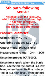 TCRT5000 3/5-Channel Photoelectric IR Detector Module: for Arduino-Compatible for Line Tracking & Obstacle Avoidance