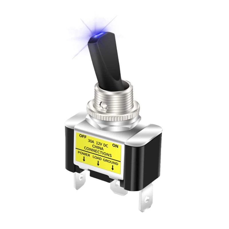 1PCS 30A 12V LED Toggle Switch Lighted Toggle Rocker Switch SPST ON Off 2 Position 3Pin For Automotive Car Aircraft