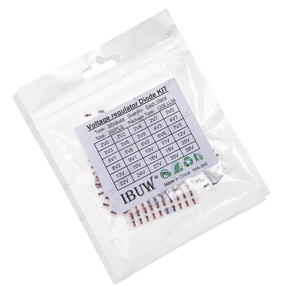 30values *10pcs=300pcs LL34 SMD Zener diode package Assorted Kit 1/2W 2v-39v
