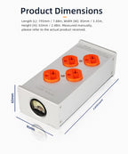 BOALECO P4 Hi-end US Plug HiFi Audio Power Filter Noise  Reduction AC Power Filter 110V-230V Purifier Surge Protection With VU