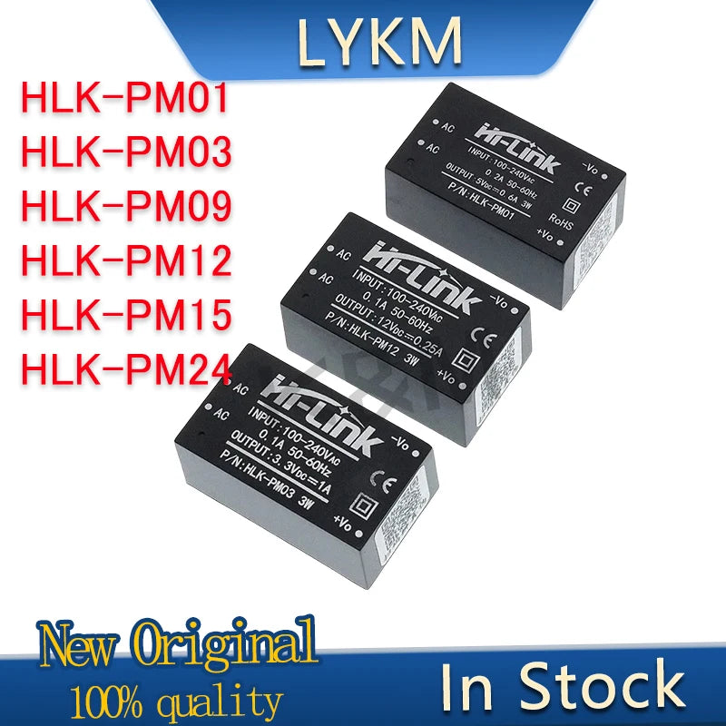 2/PCS AC-DC isolation switch power HLK-PM01 PM01 HLK-PM03 PM03 HLK-PM09 PM09 HLK-PM12 PM12 HLK-PM15 PM15 HLK-PM24 PM24 In Stock