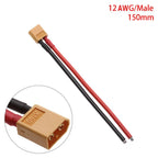 XT60 Connector Plug With Silicone Wire 12/14 AWG Female/Male Cable Dual Extension 10CM/15CM Battery Connectors Model Accessories