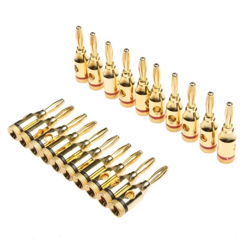 20/8Pcs 24k Gold-Plated Banana Plugs 4mm Audio Speaker Connectors for Musical Cables & Speaker Jacks Durable Pin Plugs