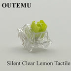 Outemu Silent Switch Crystal Clear PeachV3 LemonV3 Mechanical Keyboard 5Pin Linear Tactile Mute Switchs Transparency Shell Lubed