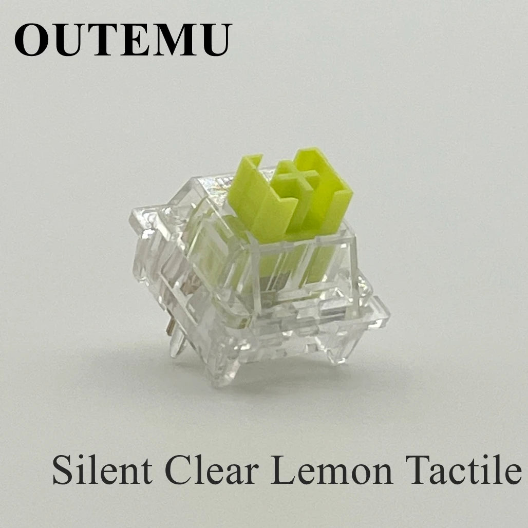 Outemu Silent Switch Crystal Clear PeachV3 LemonV3 Mechanical Keyboard 5Pin Linear Tactile Mute Switchs Transparency Shell Lubed