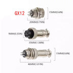 5Set  GX12 GX16 GX20 2 3 4 5 6 7 8 9 10 12 14 15 Pin Docking Aviation Plug Socket Waterproof Circular Connector