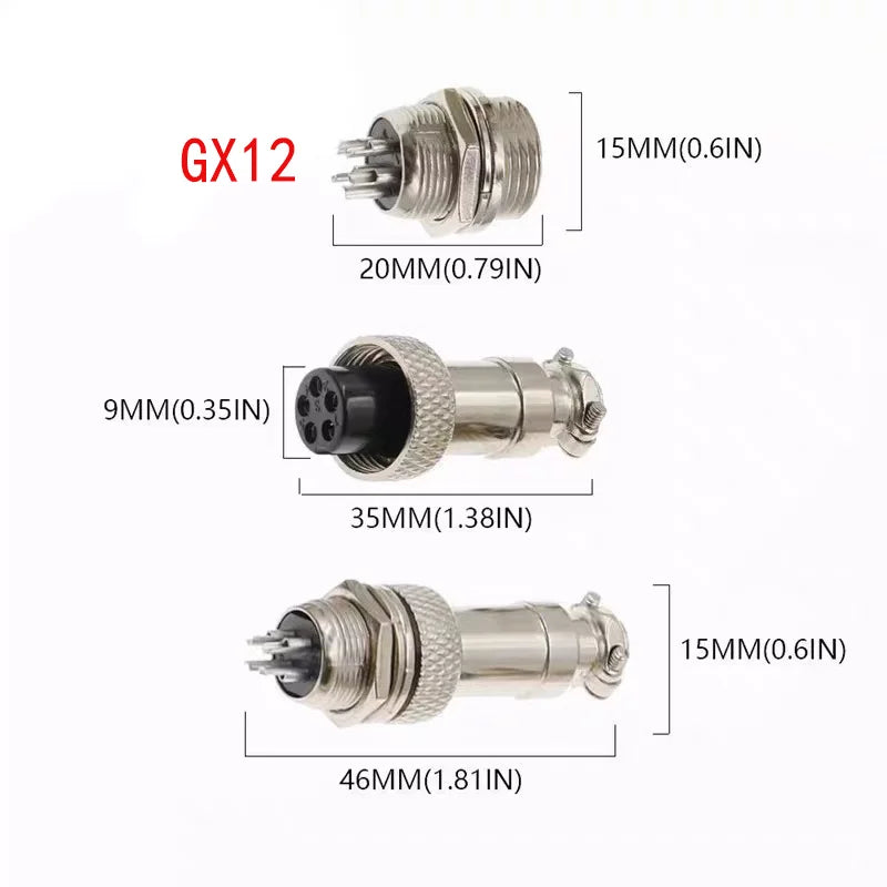 5Set  GX12 GX16 GX20 2 3 4 5 6 7 8 9 10 12 14 15 Pin Docking Aviation Plug Socket Waterproof Circular Connector