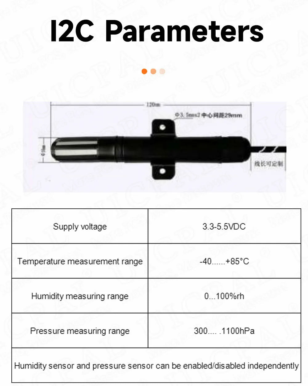 BME280 High Precision Temperature and Humidity Sensor Probe Cable 1M 2M 3M 5M Digital Sensor I2C or RS485 Waterproof Shield