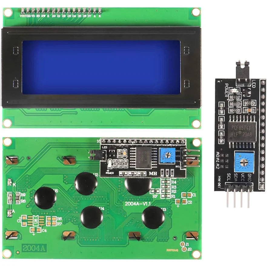 LCD2004+I2C LCD2004 20x4 2004A Blue Green Screen Character LCD IIC Serial Interface Adapter Module for Arduino