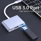 3 IN 1 3.0 USB Multi-function HUB For Samsung Galaxy S23 S22 Ultra Type-C To HDMI Adapter Note 20 10 iPhone 15 16 5G OTG Adapter