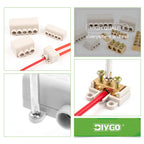 1 Into 2/4 Out 60A/400V 1-6mm2 Wire Connector High Power Cable Splicing Wiring Terminal Block 80A/1000V 2.5-16mm2 Junction Box
