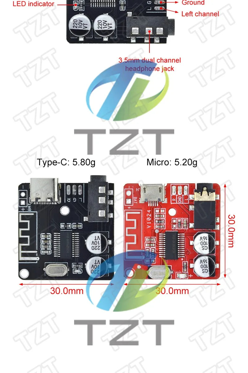 1/5PCS GREATZT DIY Bluetooth Audio Receiver Board Bluetooth 5.0 MP3 Car Audio Board Stereo Music Module 3.7-5V