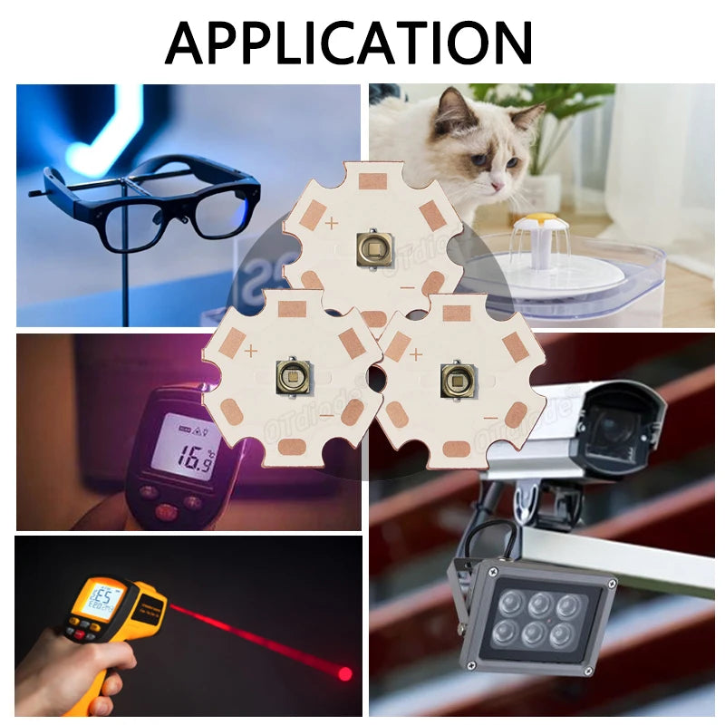 LED 3W 5W 3535 Laser VCSEL Infrared IR 808nm 850nm 940nm 980nm 1064nm Bead Lamp Patch Light Sensing Monitoring Night Vision Diod