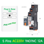ENMG RXG Slim Power Relay 12A 24VDC/220VAC Coil, DIN Rail Mount Industrial Relay for PLC Control System