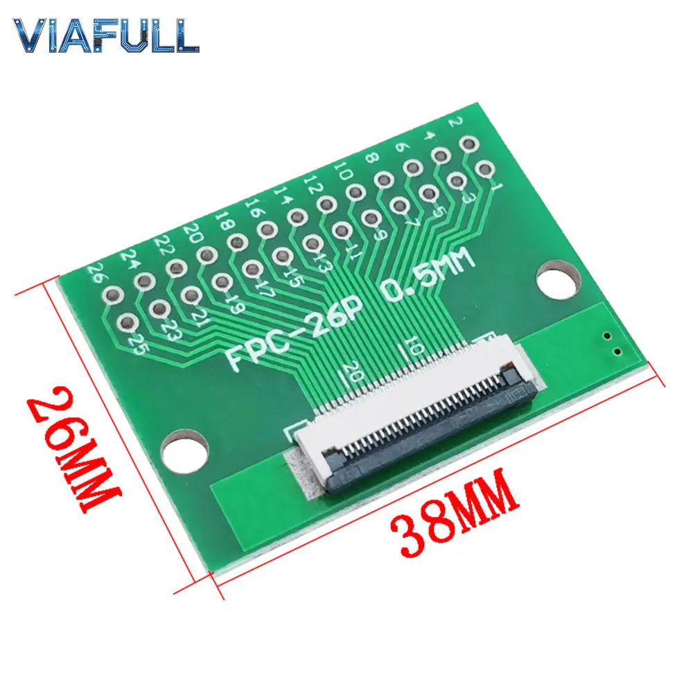 FC/FPC 6-80P to 2.54mm DIP Adapter Board 0.5mm Pitch Flexible Flat Cable Breakout PCB Soldered FR4 Double-Sided Converter Module