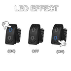 UP DOWN ARROWS Momentary Rocker Switch 7P (ON)-OFF-(ON) DPDT Retractive Switch + Wires for Car Boat Marine Vehicle Yacht Ship
