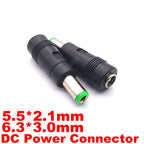 1 PCS 5.5 X 2.1 to 6.3 X 3.0 mm Male to Female DC Power Connector 6.3 * 3.0 to 5.5 * 2.1mm DC Adapter Conversion Head