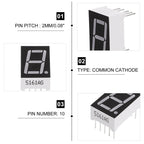 20Pcs Red LED Digit Tube Display Module 0.5 Inch 7 Segment Common Segment Display High Stability Long Life