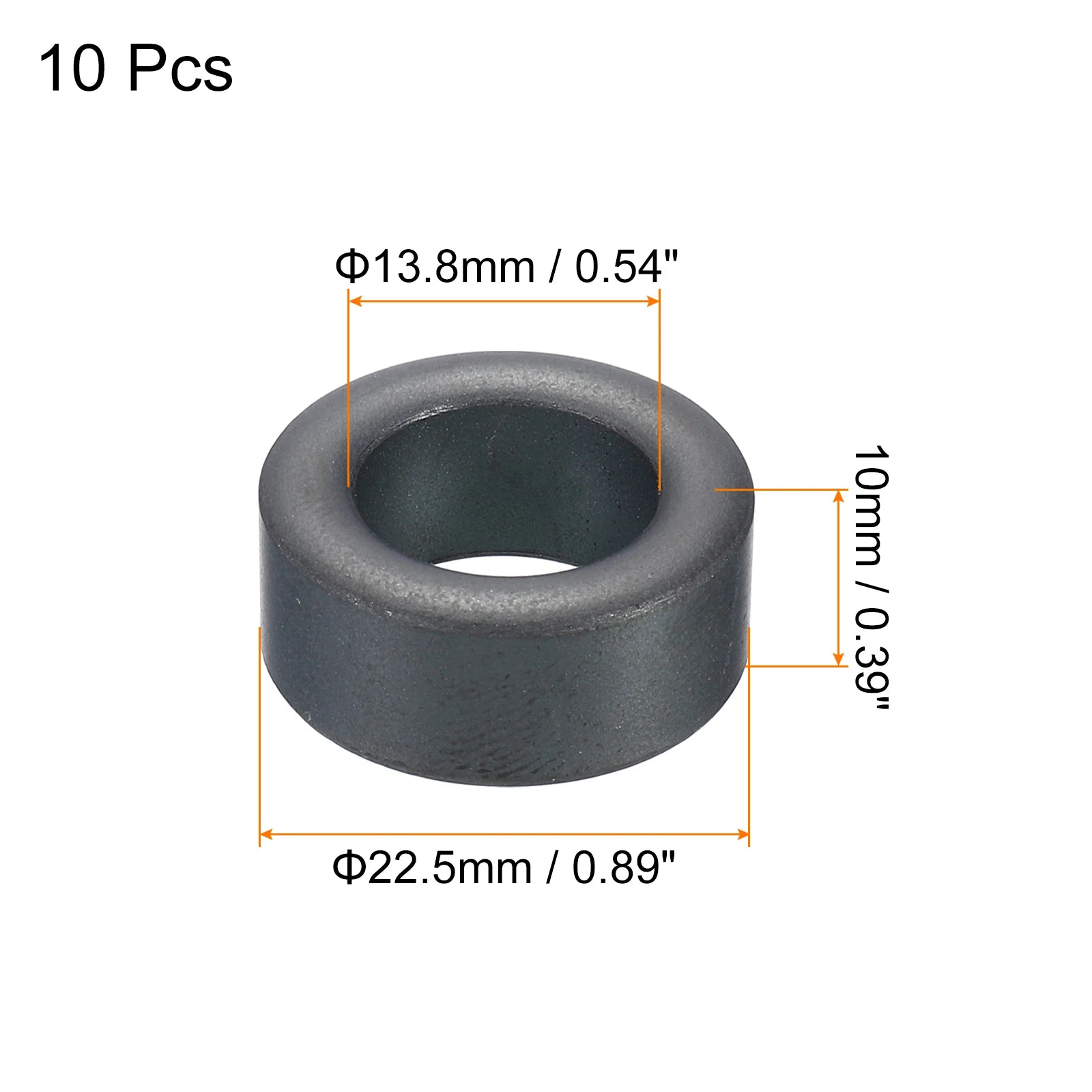 10Pcs 9.5-25mm OD Ferrite Toroid Core Transformer Inductor Coil Ring Black for EMI/RFI Filters Audio Transformers LED Lighting