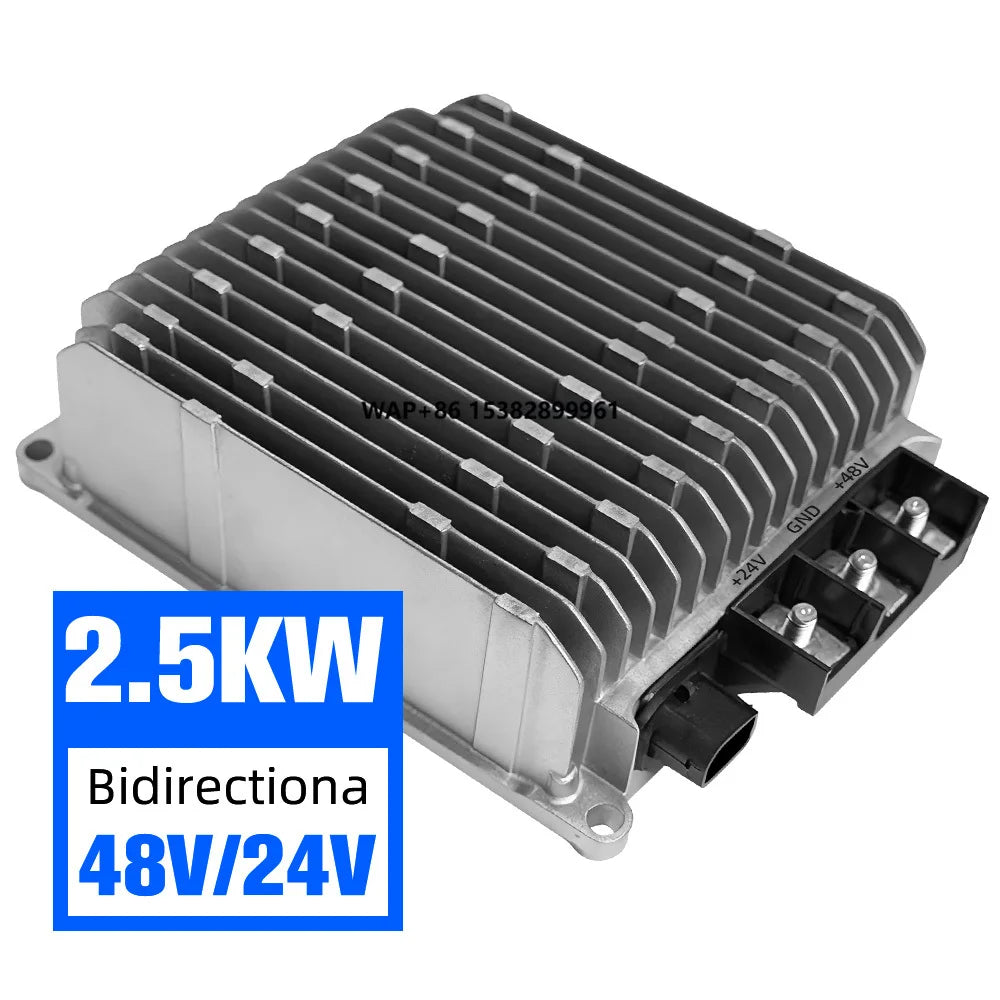 Tianpower Non Isolated DC/DC Bidirectional Converter 48V to 24V 2500W Hybrid Vehicle EV IP67 Waterproof Natural Cooling